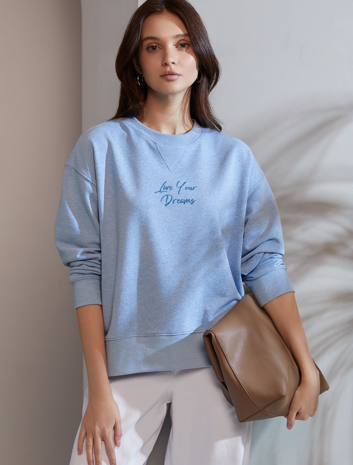 картинка Джемпер женский голубой меланж_dreams магазин Одежда+ являющийся официальным дистрибьютором в России 