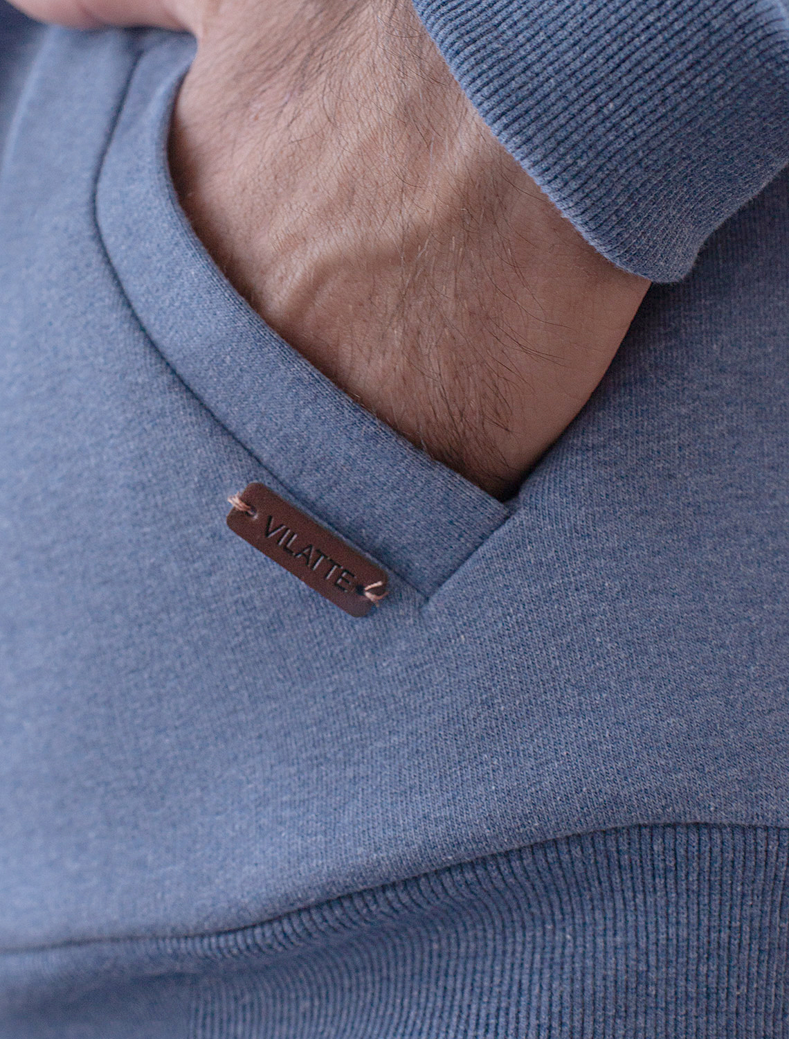 картинка Джемпер мужской синий меланж магазин Одежда+ являющийся официальным дистрибьютором в России 