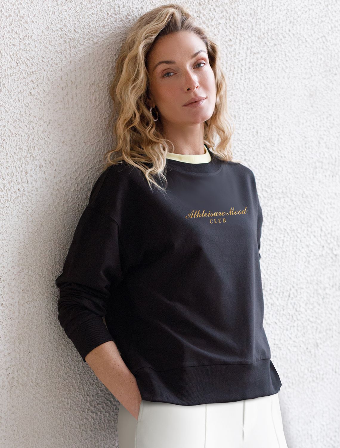 картинка Джемпер женский черный_athleisure mood магазин Одежда+ являющийся официальным дистрибьютором в России 