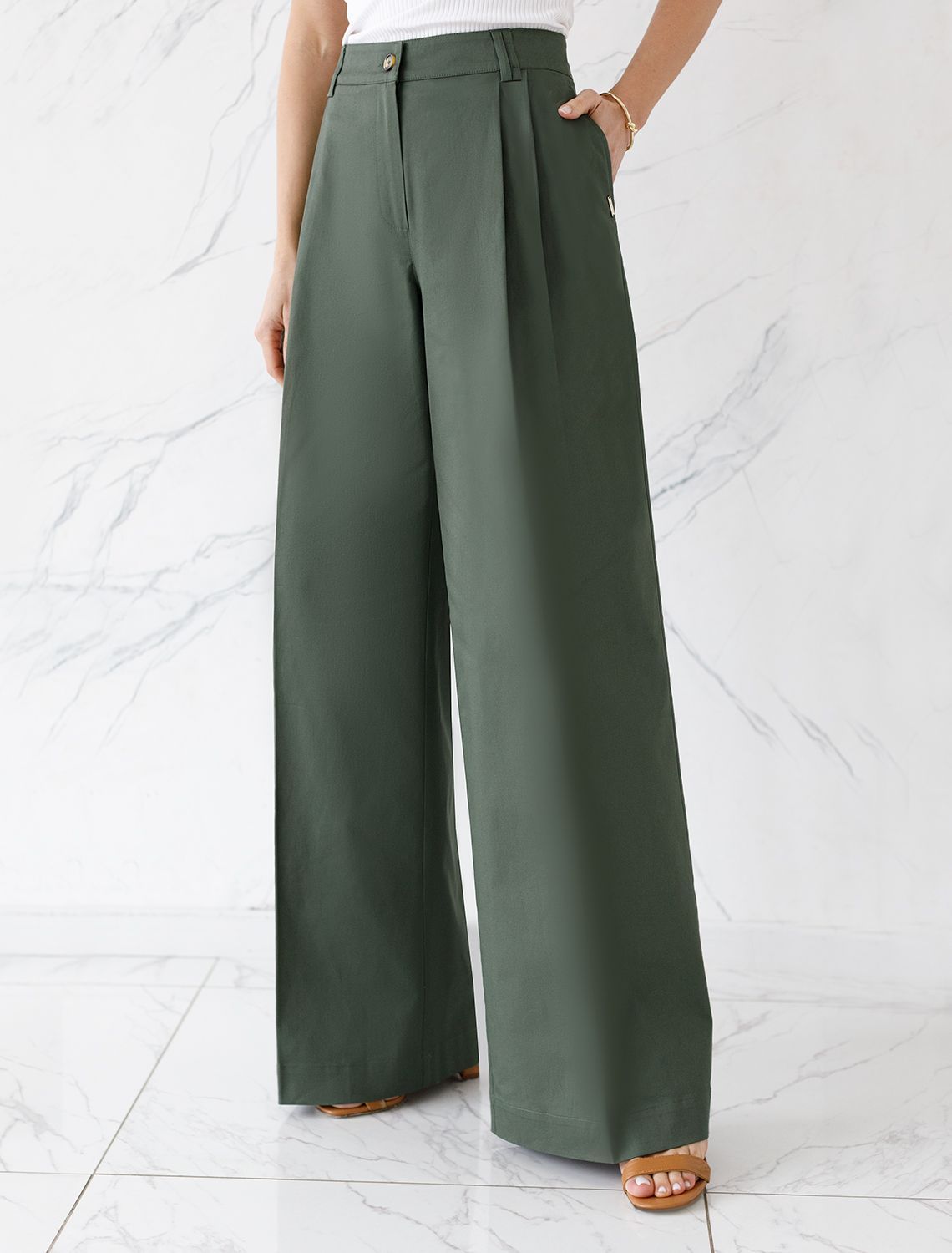 картинка Брюки женские темно-оливковый от магазина Одежда+