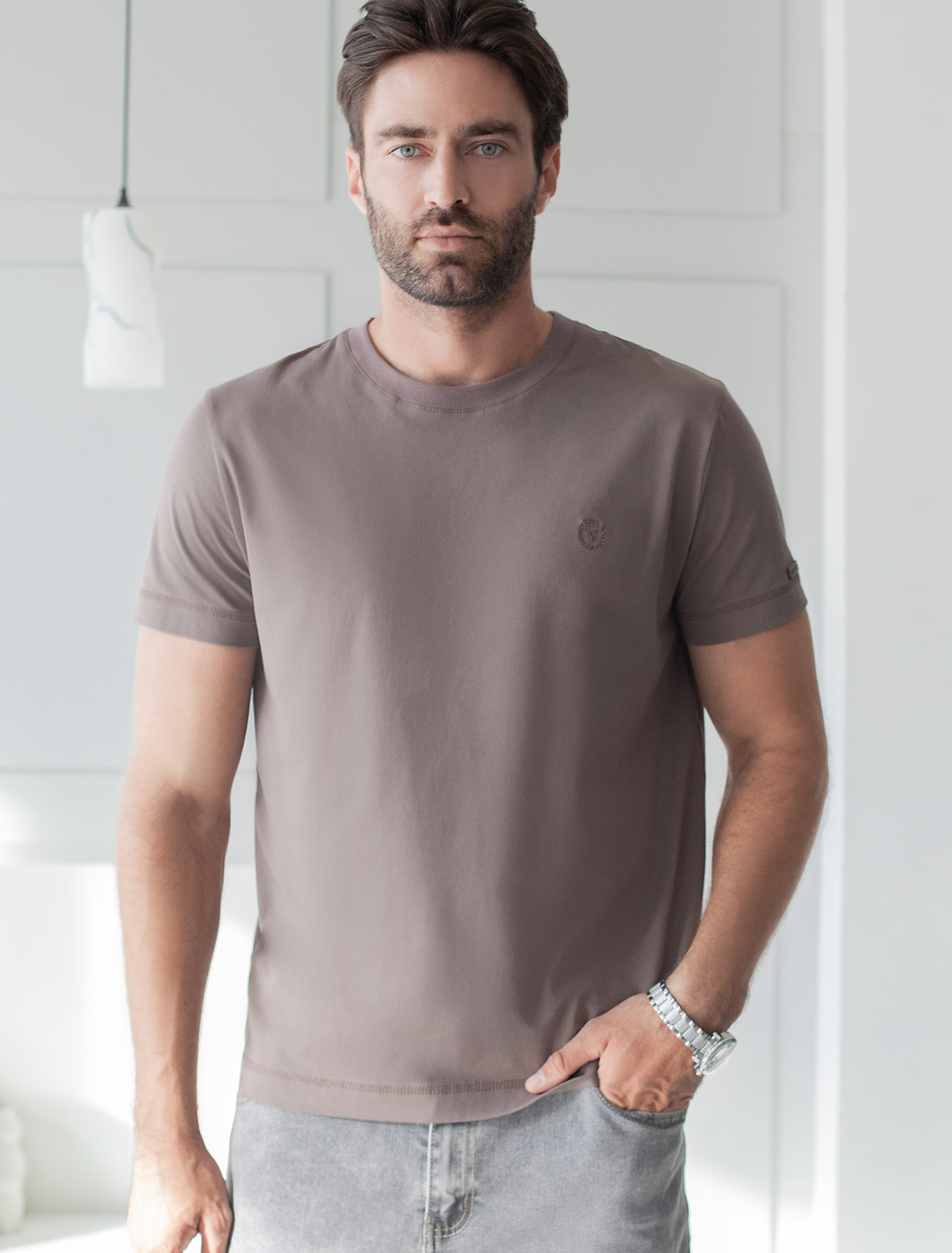 картинка Футболка мужская кофе магазин Одежда+ являющийся официальным дистрибьютором в России 