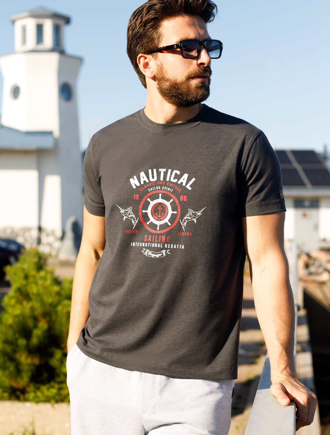 картинка Футболка мужская т.серый меланж_regatta магазин Одежда+ являющийся официальным дистрибьютором в России 