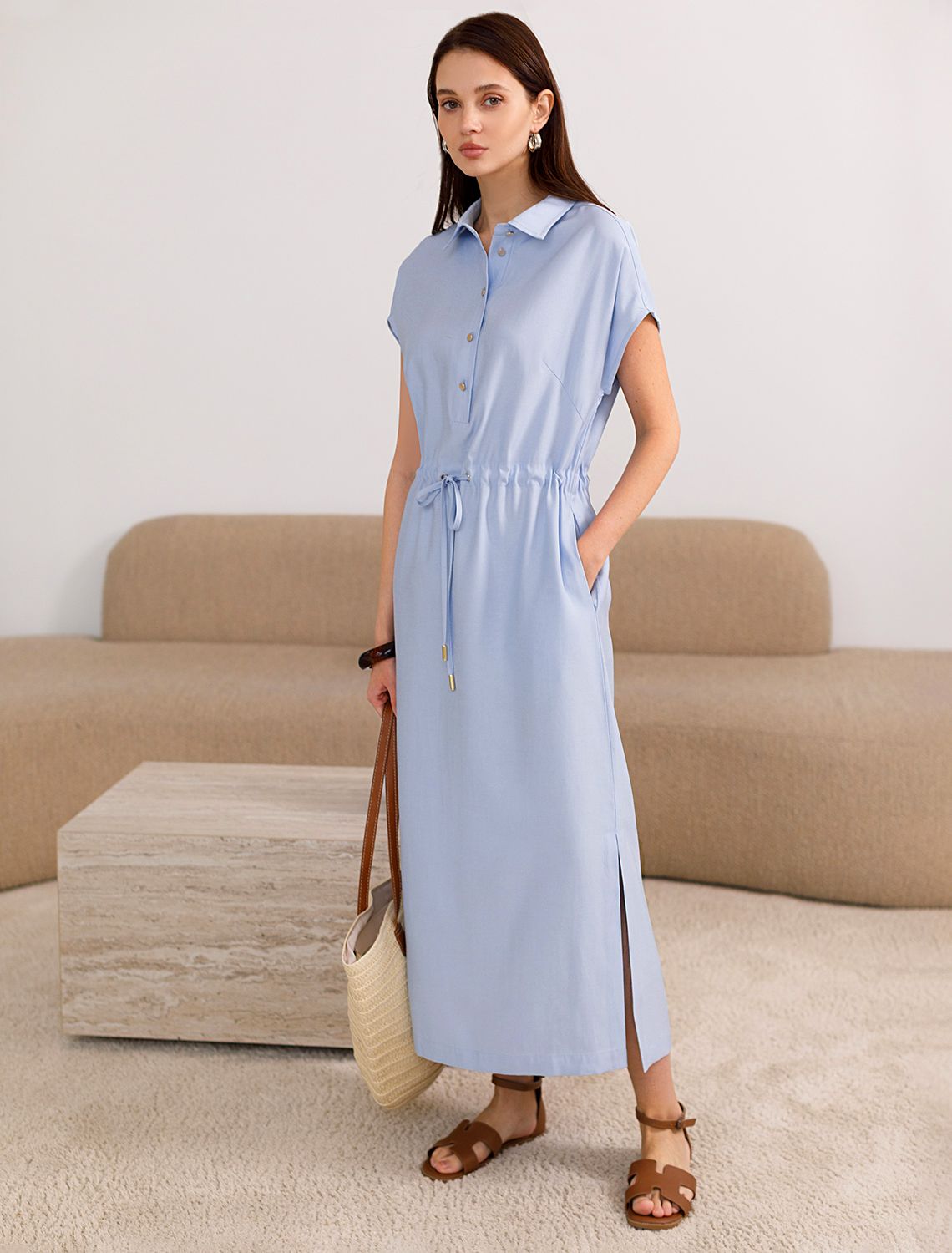 картинка Платье женское голубой от магазина Одежда+