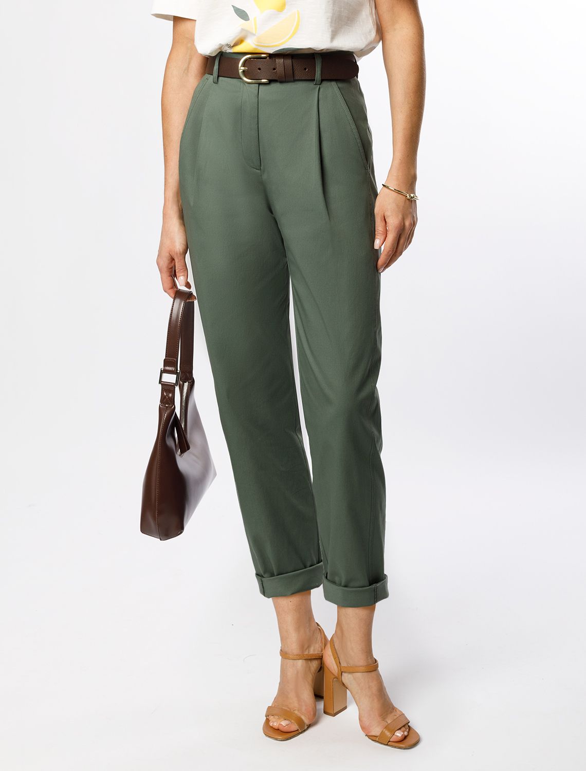 картинка Брюки женские темно-оливковый магазин Одежда+ являющийся официальным дистрибьютором в России 