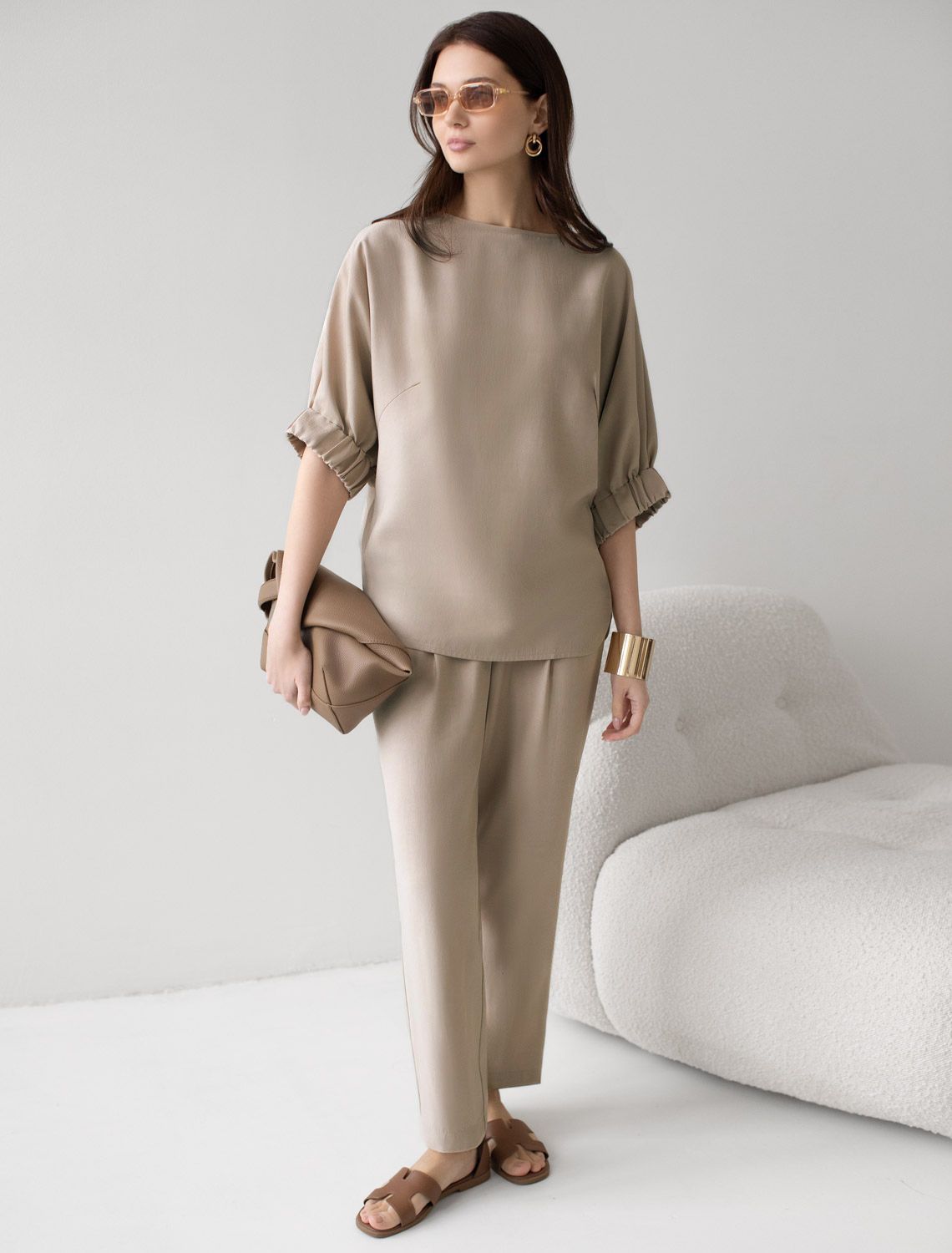 картинка Блузка женская светло-бежевый от магазина Одежда+